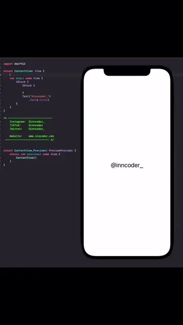 #swiftui #inncoder #swift #mobiledeveloper #ios #iosdeveloper #programming #ui #