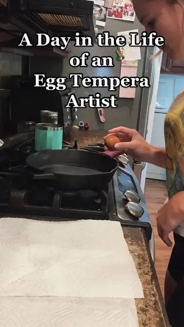 Day in the life of an egg tempera artist #eggtempera#eggtemperapainting#femalear