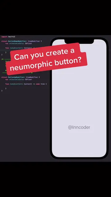 Neumorphic button made with SwiftUI 😁 #swiftui #swiftlang #coding #ui #ux #deve