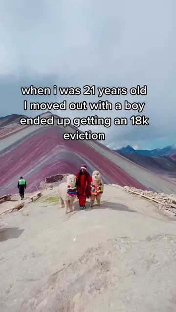 knocking out one childhood dream at a time 🦙💕#fyp #GlowUp #rainbowmountain #12