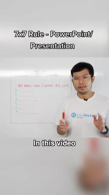 The 7x7 rule is simple: For every slide, use no more than seven lines of text — 
