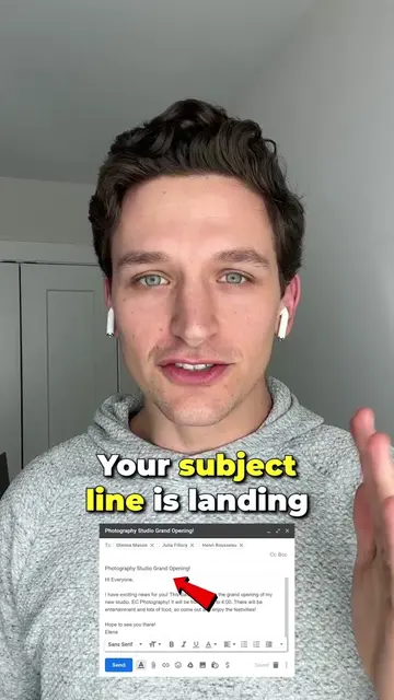 Your subject line is landing your email in the trash 🗑️. Putting someone's firs