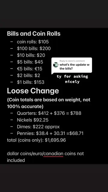 Replying to @danni here is the list from my notes, I’ll update w/ accurate coin 