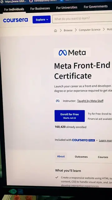 Un cursito de los buenos #meta #frontend #webdeveloper #computerscience #javascr