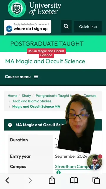 Replying to @hahahwp The MA in Magic and Occult Science is at The University of 