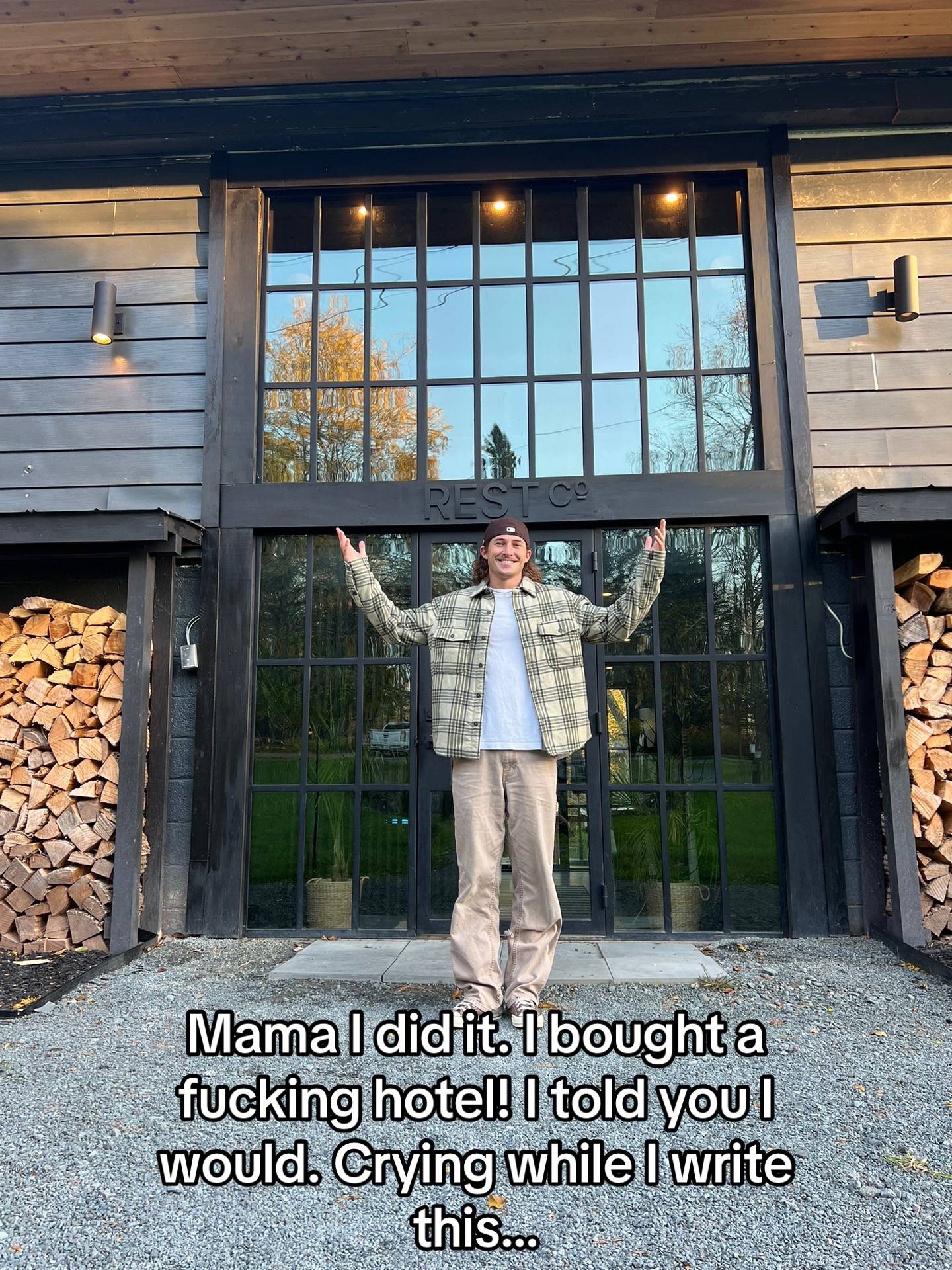 Mama, I fucking did it. I bought a hotel! I told you I would. Crying while I wri