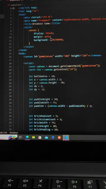Breakout Game 🔥  Master JavaScript project👑  #fyp #webdeveloper #asmr #coding 