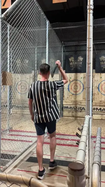 “If you hit bullseye 🎯 you can have anything you want” AXE THROWING DATE #datei