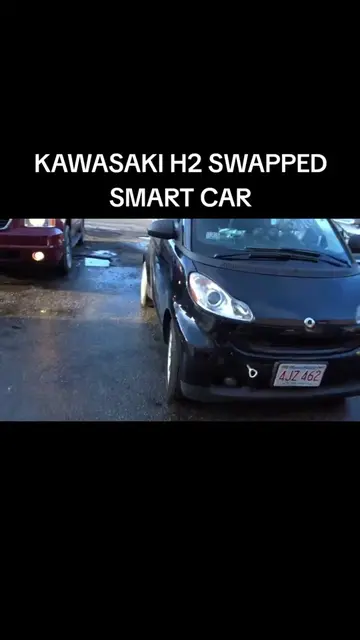 Kawasaki h2 swapped smart car #kawasaki #ninjah2 #smartcar #engineswap #dynoruns