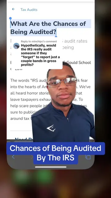 Replying to @mtnchips Chances of being audited by the IRS #PersonalFinance #fina