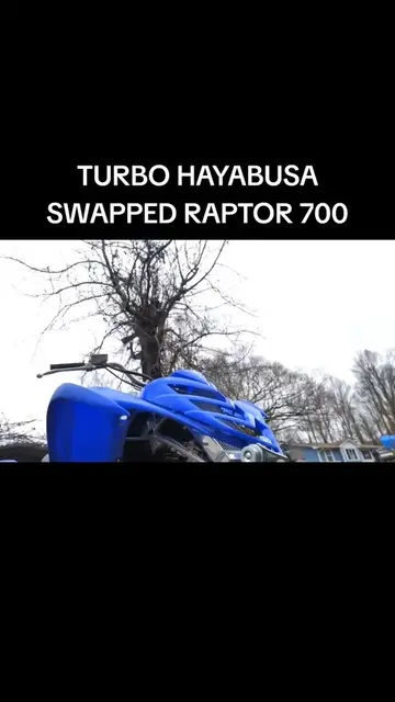 Turbo hayabusa swapped Raptor 700 #yamaha #suzuki #raptor #hayabusa #engineswap 