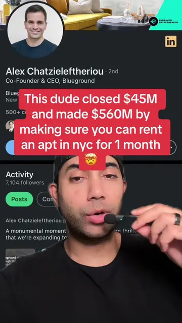This dude closed a new $45M for his company called blueground to help with short