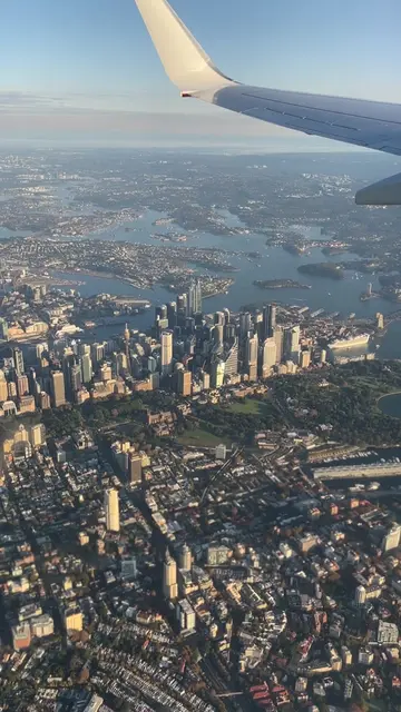 Sydney from the sky ✈️ #sydney #fyp #sydneyharbour #sydneyoperahouse #sydneyharb