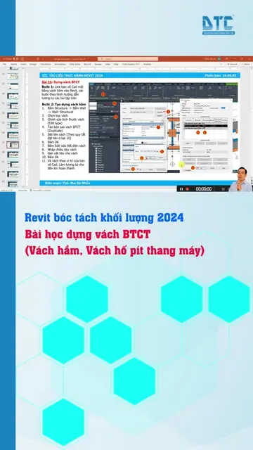 Revit bóc tách khối lượng vách BTCT #RevitQS#BIM #DTC