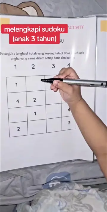 melengkapi sudoku  (anak 3 tahun 8 bulan) #3tahun #konsentrasi #sudoku #kidsacti