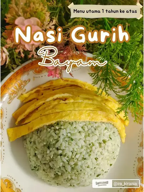 Nasi gurih bayam (menu utama anak 1tahun ke atas) Haiii Lemonade moms Sebelum ny