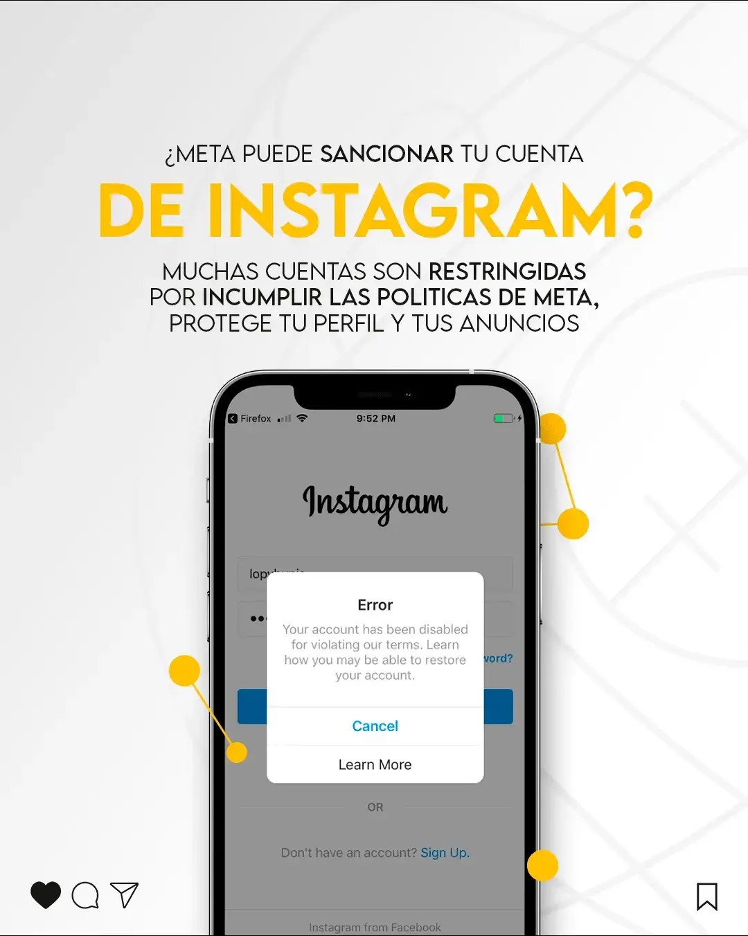 "🔍 ¿Meta puede sancionar tu cuenta de Instagram? Muchas cuentas son restringida