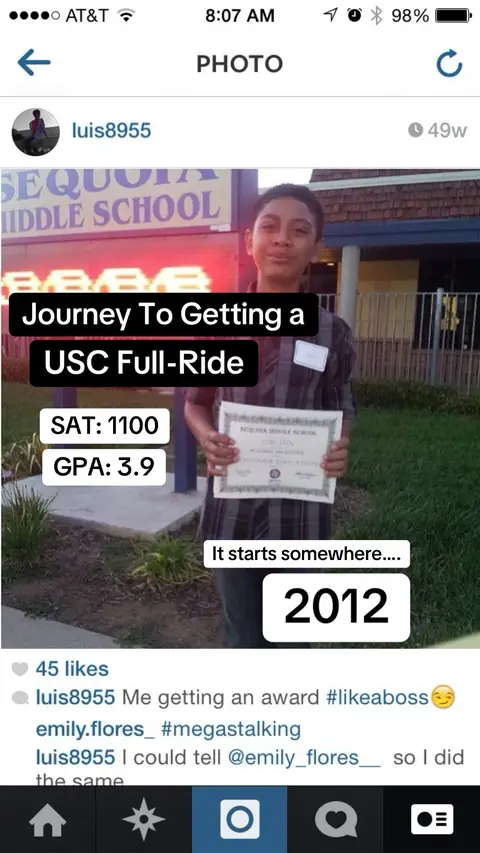 When i got into college, people didn’t understand the sacrifices it took to get 