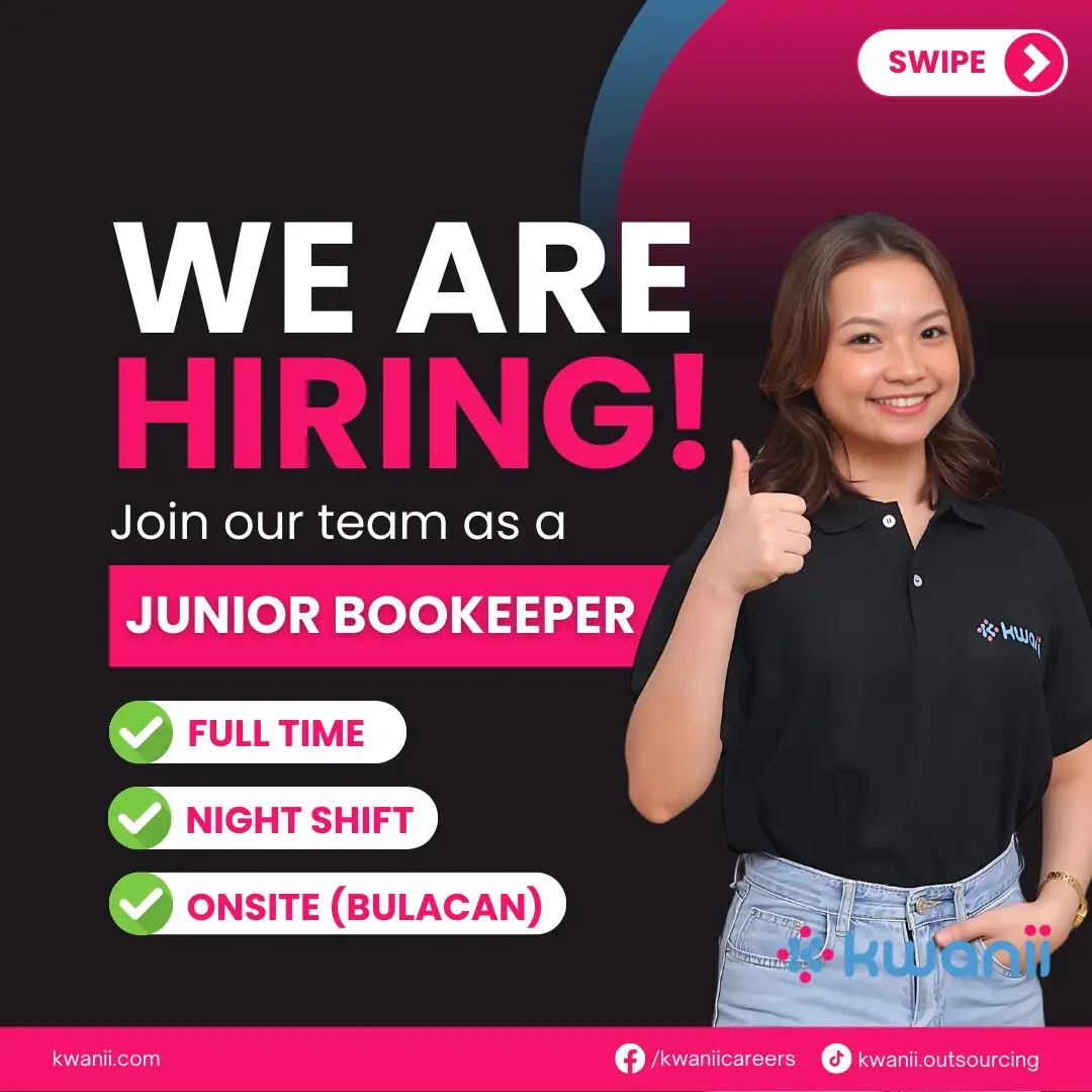 📣 WE ARE HIRING 📣 Position: Junior Bookkeeper (Onsite Bulacan) Job type: ✅ Nig
