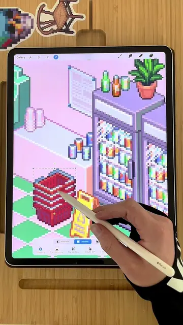 I forgot to record my process drawing this lil handheld shopping basket but I’m 