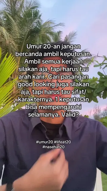 Valid gak? Selain karir & pasangan, keputusan apa paling penting di umur 20an? ☺