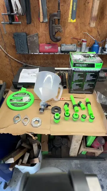 No spill funnel kit for refilling and bleeding coolant systems, demonstrated on 