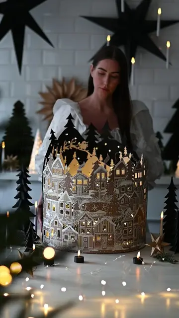 GINGERBREAD TOWN🎄✨ In cardboard ✨ What do YOU think? Should I do a DIY?  #ginge