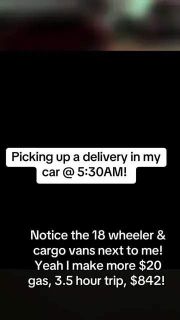 Picking up a delivery in my car @ 5:30AM!  Notice the 18 wheeler & cargo vans ne