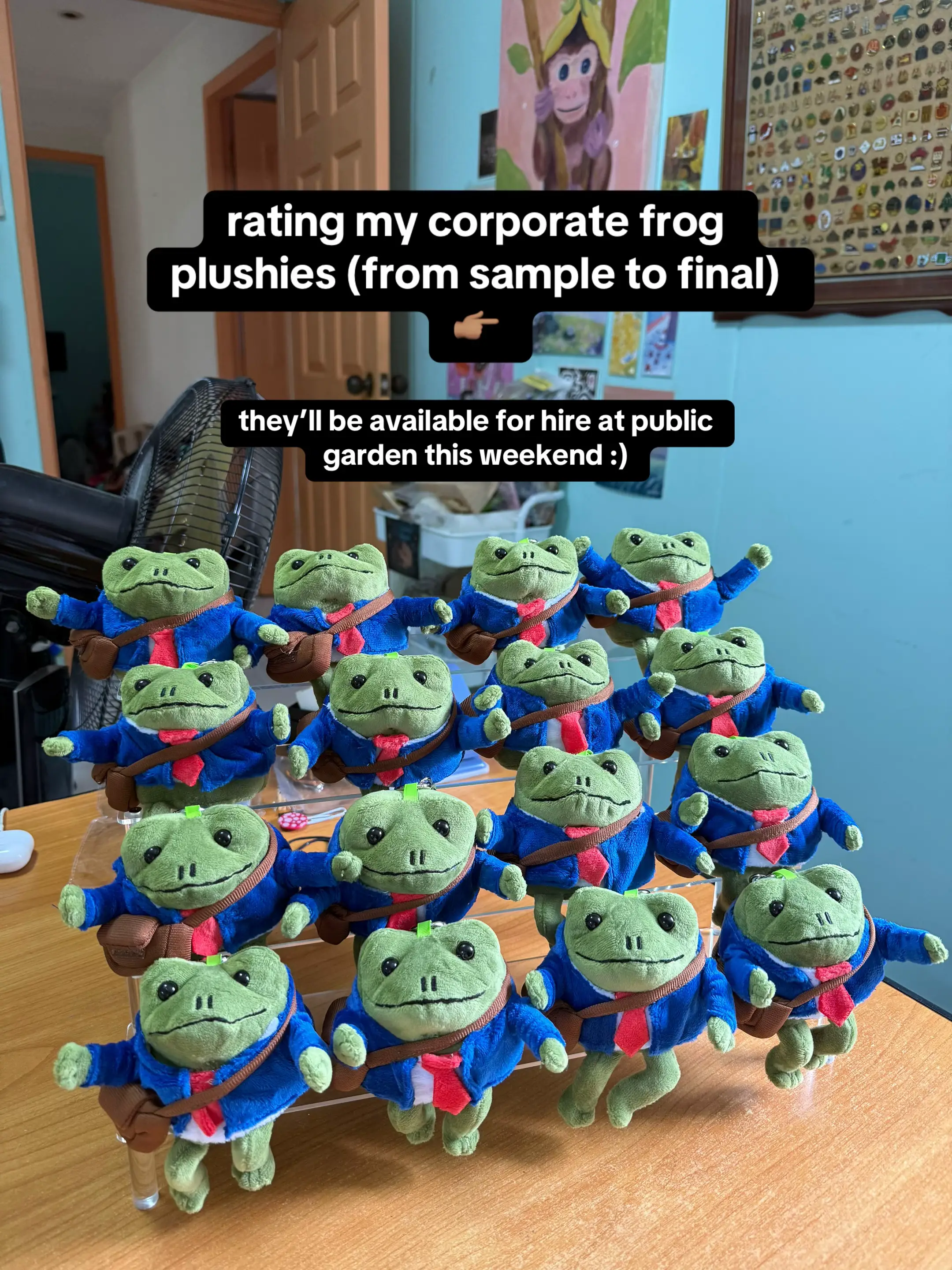 roberts are ready for hire this weekend at public garden!! #plushie #frog #booth