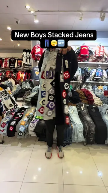 Stacked jeans for kids and big boys 👀‼️ #stackedjeans #bigboys #bigboyclothes #