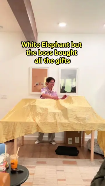White elephant but the boss bought all the gifts 🎁 #whiteelephant #giftideas #s