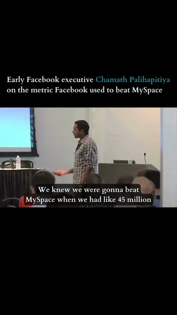Chamath Palihapitiya revealed that Facebook outgrew MySpace by identifying a key