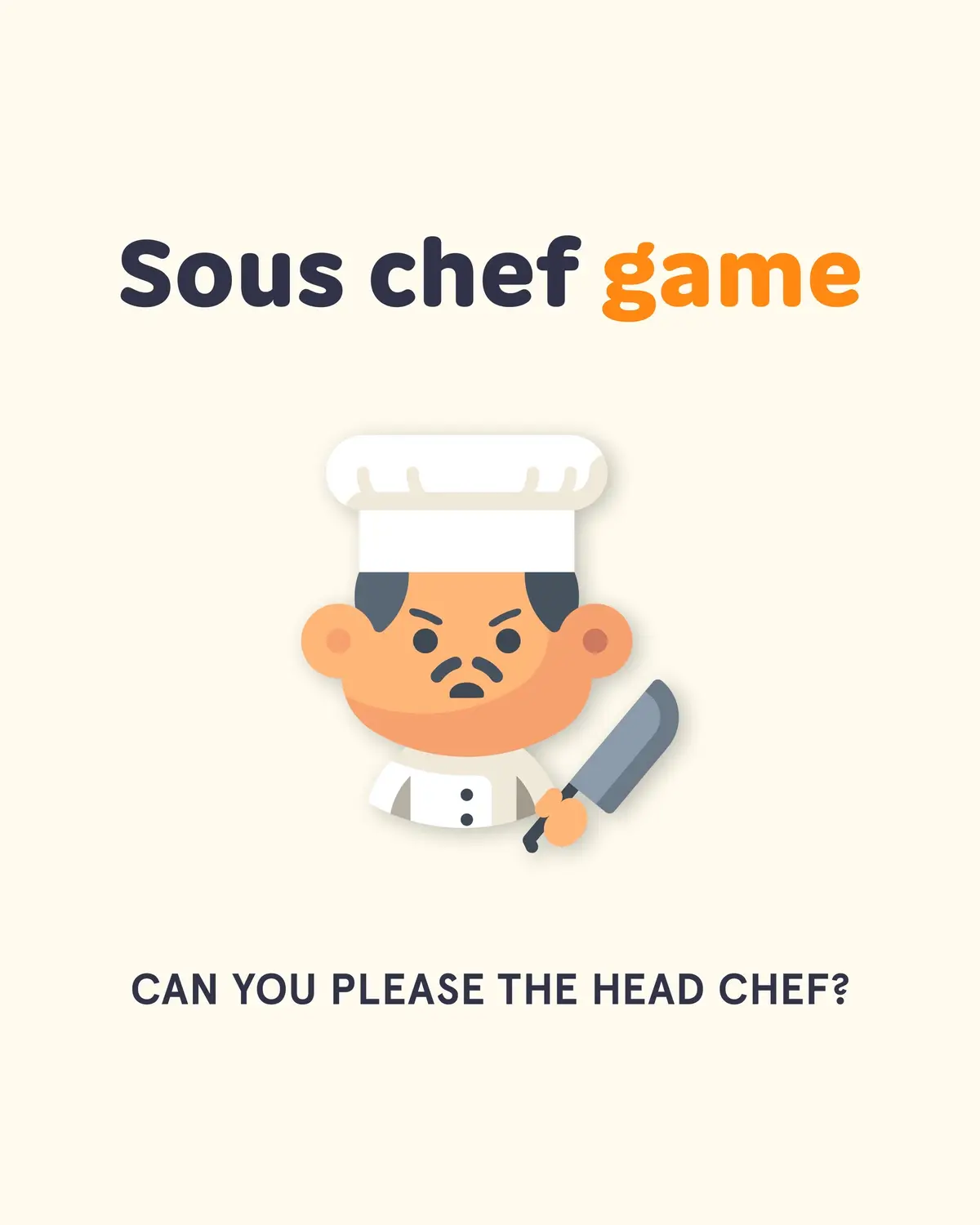 you better not let him down!! can you secure a sous chef job?