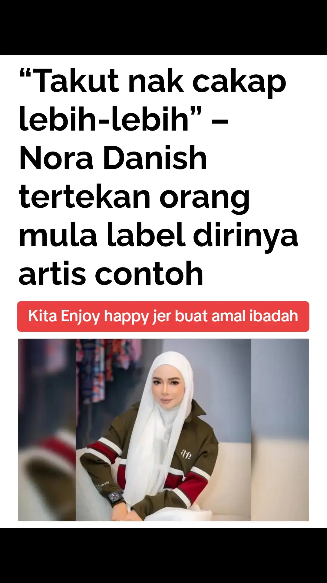 Pelakon terkenal, Nora Danish, baru-baru ini meluahkan perasaannya mengenai teka