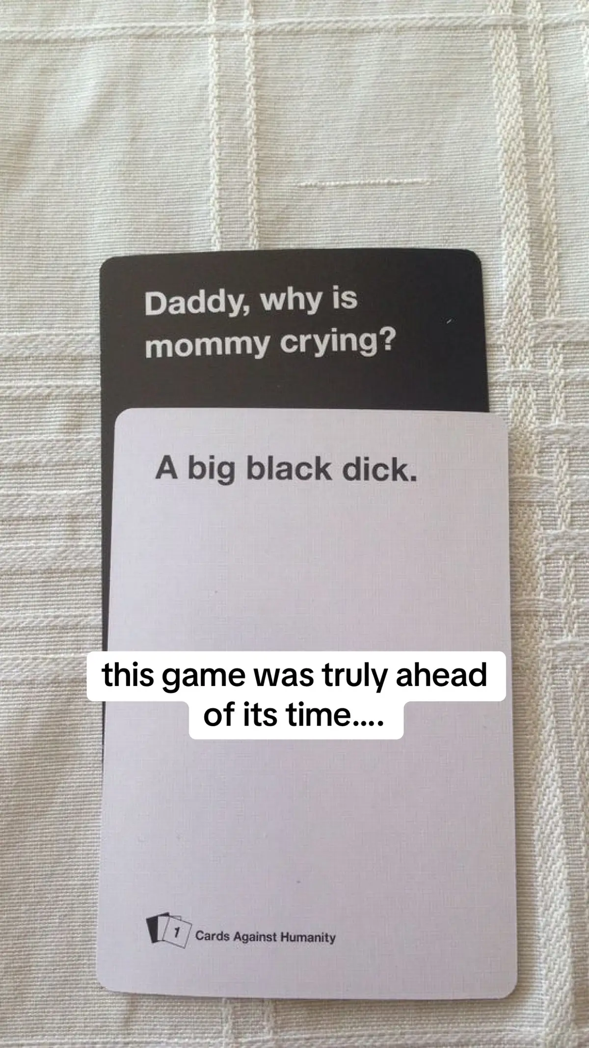 and now it’s back #cardsagainsthumanity #wordgames #GameNight #phonegame #unhing