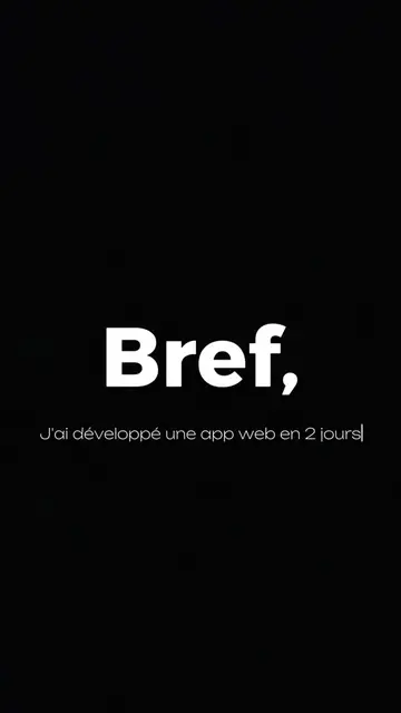 Bref, j'ai développé une app web 100% fonctionnelle en 2 jours. Et elle est à ve