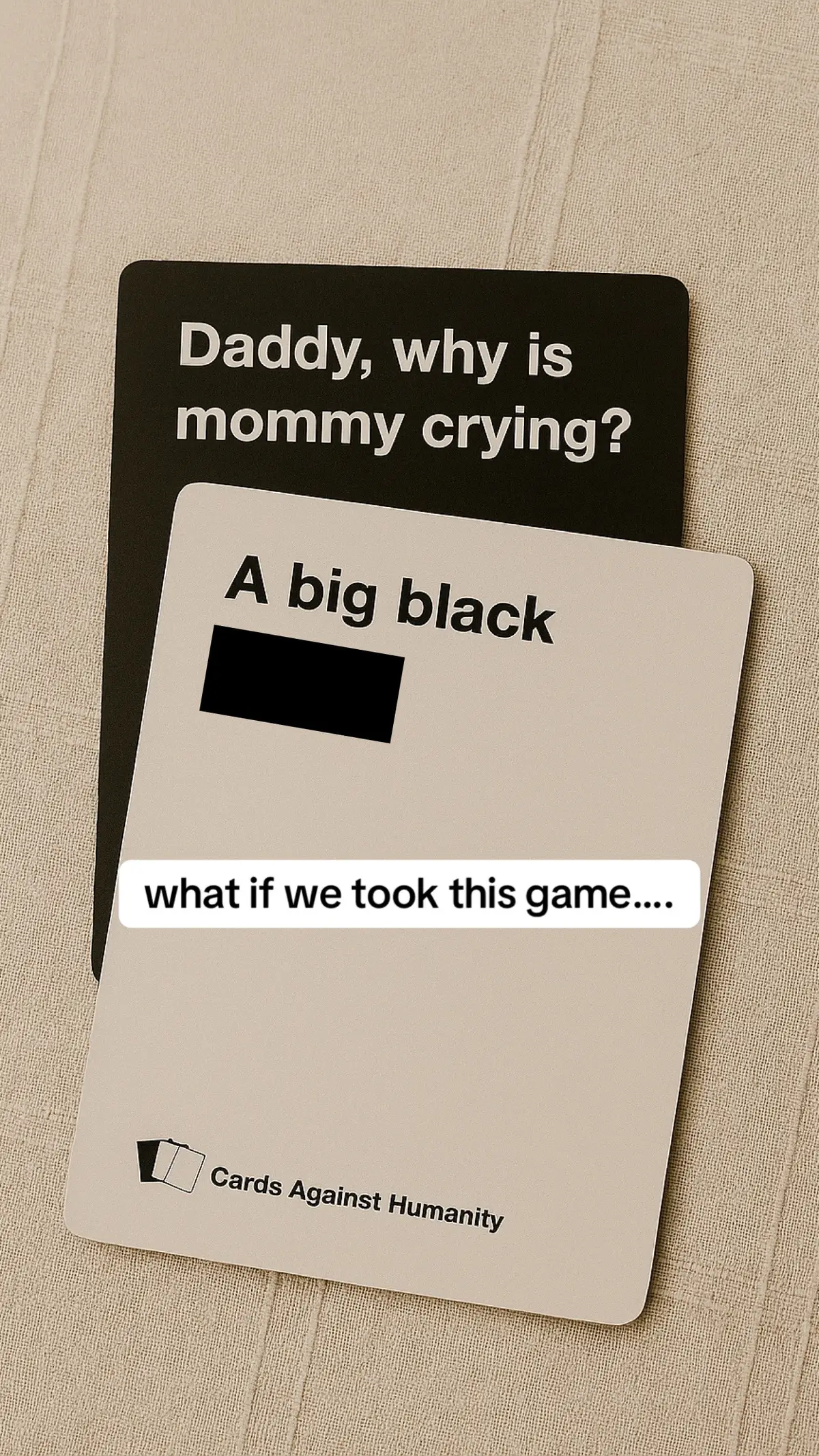 trying at my next dinner party #dinnerparty #cardsagainsthumanity #pregame #newa
