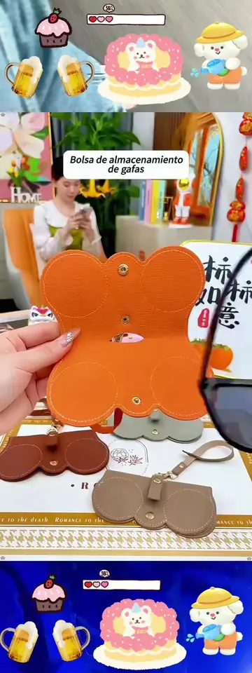 Pon tus gafas en esta bolsa de almacenamiento de gafas para proteger las lentes 