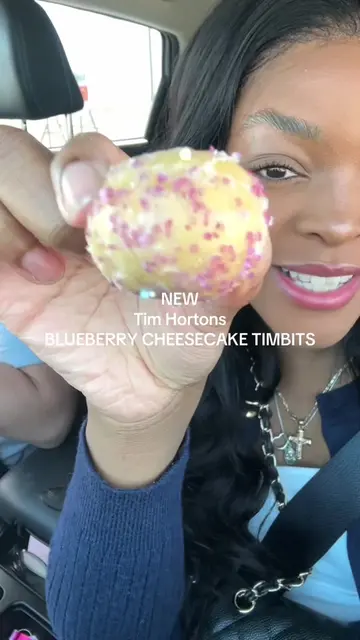 Tim Hortons new blueberry cheesecake timbits!  #timhortons #timhortonscanada #ti