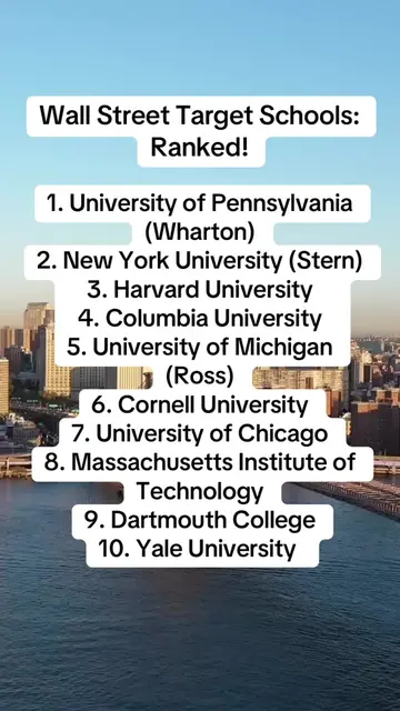 Follow for more! #wallstreet #investmentbanking #collegerankings #targetschools 