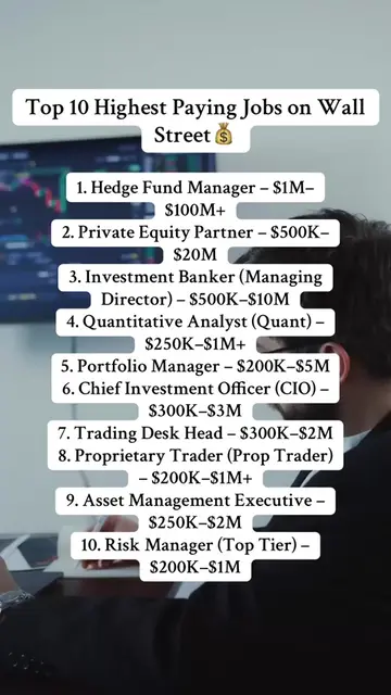 Wall Street money hits different 💼💰 Here are the top 10 finance jobs that can 