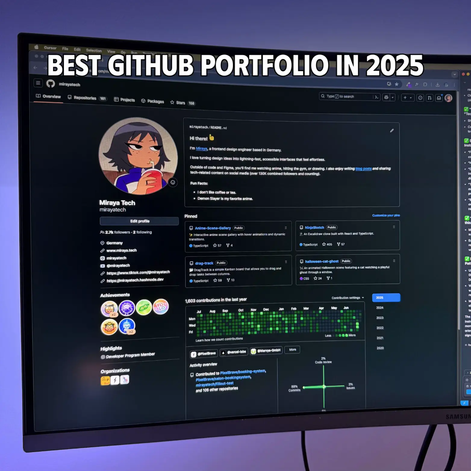 I’m obsessed with my GitHub.  You should be too… Your GitHub is your portfolio. 