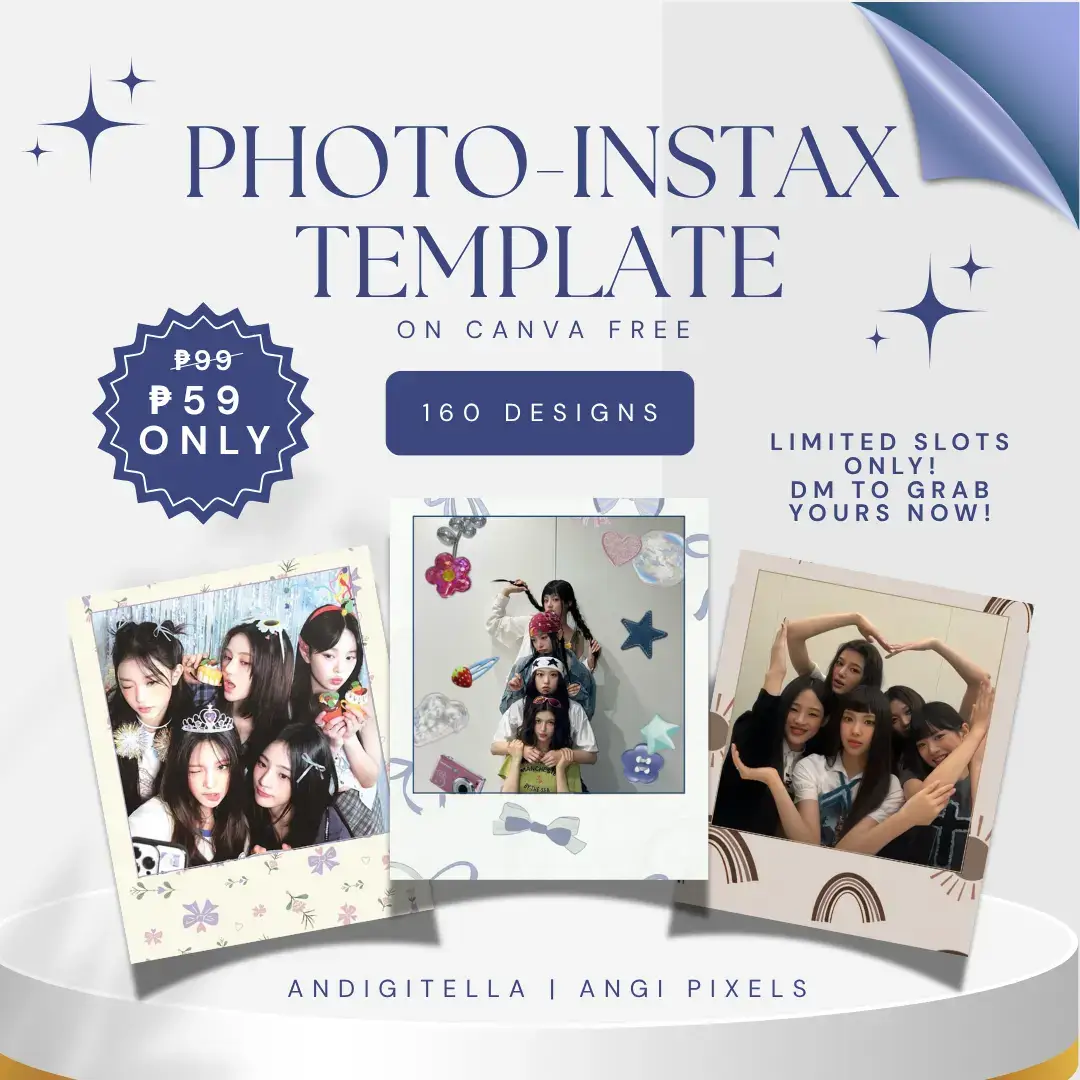 Polaroid but make it digital with this cute Instax-style template editable on Ca