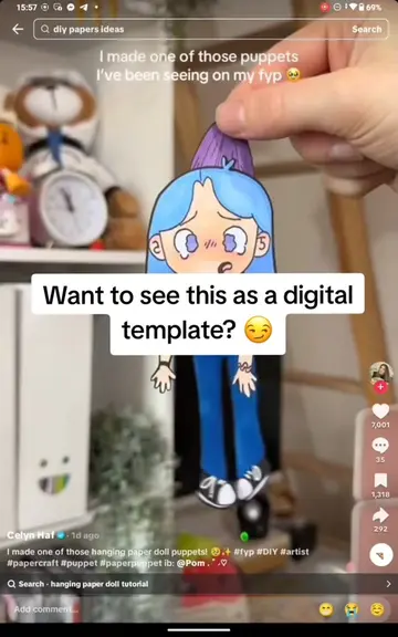 Hanging Paper Doll Template on Canva! 🤩 Turn you and your love into the cutest 
