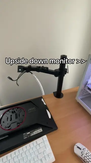 So much easier ✌️ #upsidedown #monitor #funny #trend #song #pc #setup 