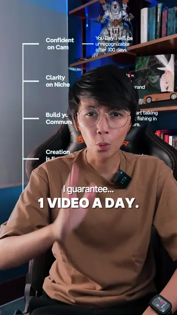 1 video a day. For 100 days. Try it and watch what happens: 💬 You stop overthin