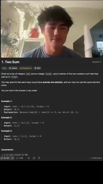 Two Sum Leetcode Day 1 #leetcode #programming #softwareengineer #coding #neetcod