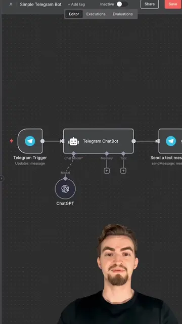 How to setup your first Telegram Chatbot in n8n #n8n #aiautomation 