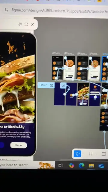 Designed a BiteBuddy mobile app ui and brought it to life with prototyping👩🏽‍�