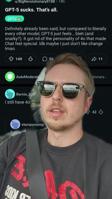 chat gpt 5 sucks! according to a lot of Reddit users who are now angry with tool